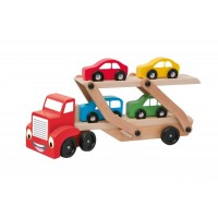 Camion Mack  cu platforma din lemn pentru transport 4 masinute